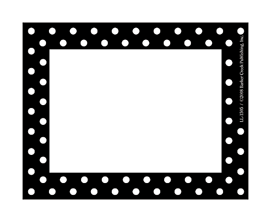 Barker Creek Self-Adhesive Name Badge Labels, 3 1/2” x 2 3/4”, Black-And-White Dots, Pack Of 45