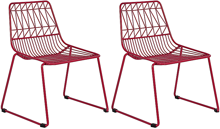 Pink top wire chair