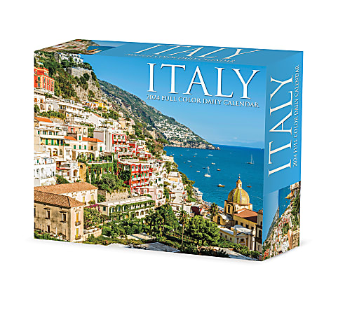 2024 willow creek press page a day daily desk calendar 5 x 6 italy january  to december - odp business solutions