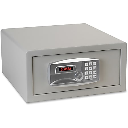 FireKing Personal Laptop Safe - 1.20 ft³ - Electronic Lock - Internal Size 7.44" x 15.50" x 14.88" - Overall Size 7.6" x 15.8" x 16.6" - Light Gray - Steel
