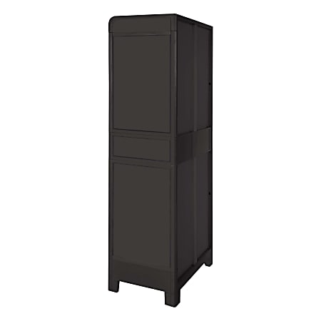 Inval Eclypse 5-Drawer Storage Cabinets, 39”H x 13”W x 15”D, Black/Clear,  Pack Of 2 Cabinets