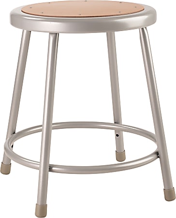 National Public Seating Hardboard Task Stool 18"H, Gray Seat/Gray Frame