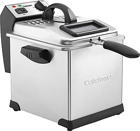 Cuisinart™ Compact 3.4 Qt Deep Fryer, 11-1/4”H x 10-1/4W x 13-1/4”D, Silver
