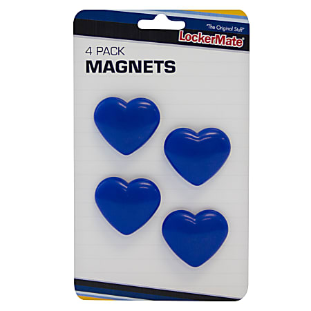 LockerMate Magnets, Blue Hearts, Pack Of 4