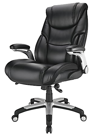 Realspace Fennington Bonded Leather High Back Executive Chair Black BIFMA  Compliant - Office Depot