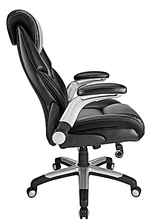 Realspace Cressfield Bonded Leather High Back Executive Chair BlackSilver  BIFMA Compliant - Office Depot