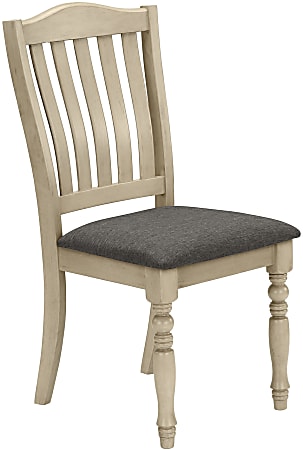 Monarch Specialties Freeman Wood/Fabric Dining Chairs, Gray, Set Of 2 Chairs