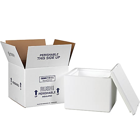 Office Depot® Brand Insulated Shipping Kit, 7"H x 9 1/2"W x 9 1/2"D, White