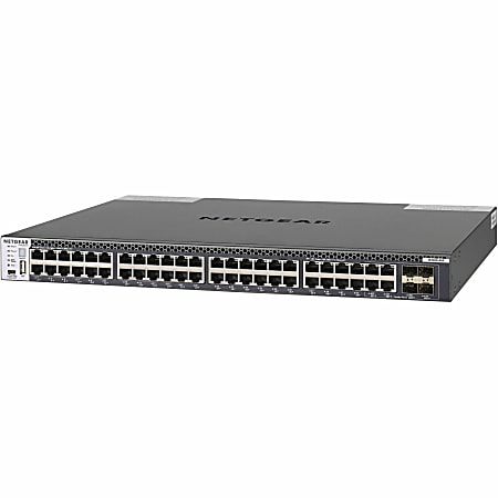 Netgear ProSafe M4300 48G Managed Switch 48 x 10GbE - 48 Ports - Manageable - 10GBase-T, 10GBase-X - 4 Layer Supported - Modular - Twisted Pair, Optical Fiber - 1U High