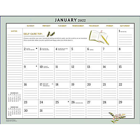 Lang Desk Calendar, 17”H x 22”W, Be Gentle With Yourself, January To December 2022, 229910100
