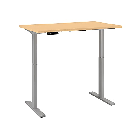 Bush Business Furniture Move 60 Series 48"W x 30"D Height Adjustable Standing Desk, Natural Maple/Cool Gray Metallic, Premium Installation