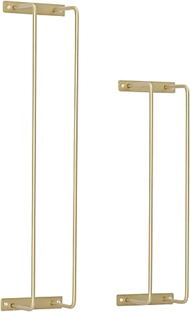 Powell Kellin Metal Towel Racks, 30”H x 6-3/4”W x 4-3/4”D, Gold, Set Of 2 Racks