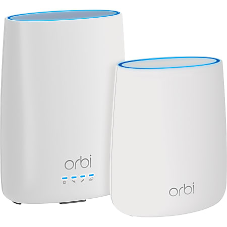 NETGEAR Orbi AC2200 Cable Modem Mesh WiFi System, CBK40 - 2.40 GHz ISM Band - 5 GHz UNII Band - 275 MB/s Wireless Speed - 4 x Network Port - Gigabit Ethernet - Desktop