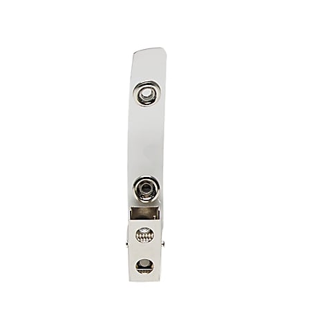 Baumgartens ID Strap Clip Adapters ClearSilver Pack Of 25