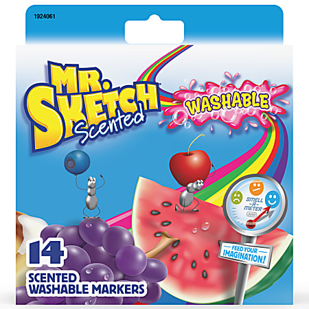 Sanford Mr. Sketch Scented Markers, Chisel Point, Assorted, Pack Of 14