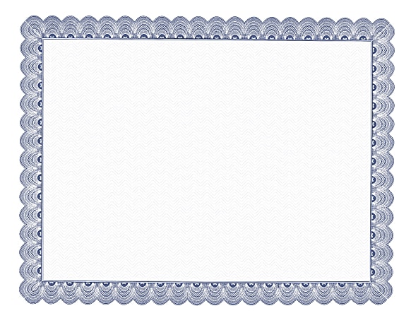 Geographics Parchment Certificates, 8-1/2" x 11", Conventional Blue ...
