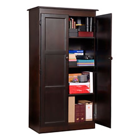 Concepts In Wood Storage Cabinet, 60"H x 30"W x 17 1/8"D, Espresso