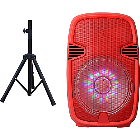 IQ Sound Portable Bluetooth Speaker System - Red - 50 Hz to 20 kHz - Battery Rechargeable - USB