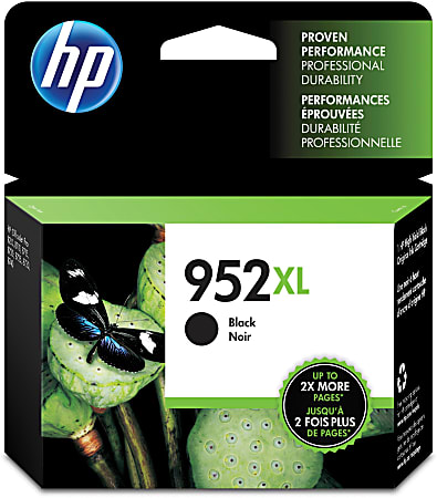 HP 952XL High-Yield Black Ink Cartridge, F6U19AN