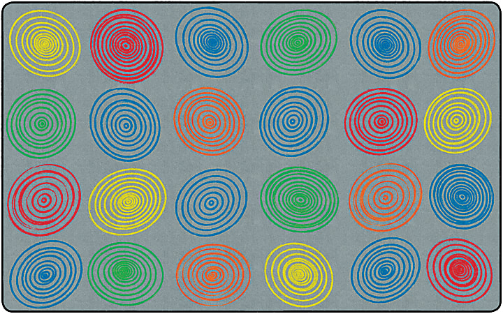Flagship Carpets Circles Rug, Rectangle, 7&#x27; 6" x
