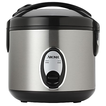 Aroma ARC 914SB 4 Cup Cool Touch Rice Cooker 8 1116 H x 8 516 W x 8 1116 D  Silver - Office Depot