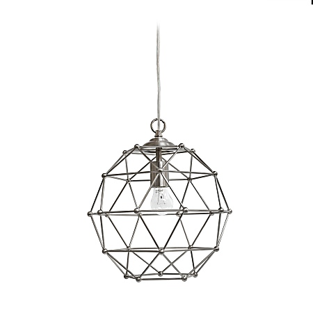 Elegant Designs 1-Light Hexagon Pendant Light, 60 Watt, Brushed Nickel