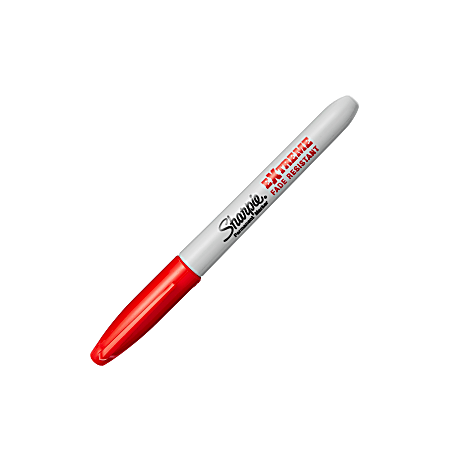 Sharpie® Extreme Permanent Markers, Fine Point, Red, Pack Of 12