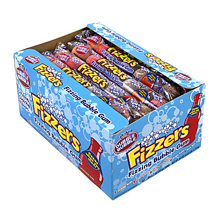 Dubble Bubble Fizzers Gumballs, 7 Gumballs Per Sleeve, Box Of 24 Sleeves