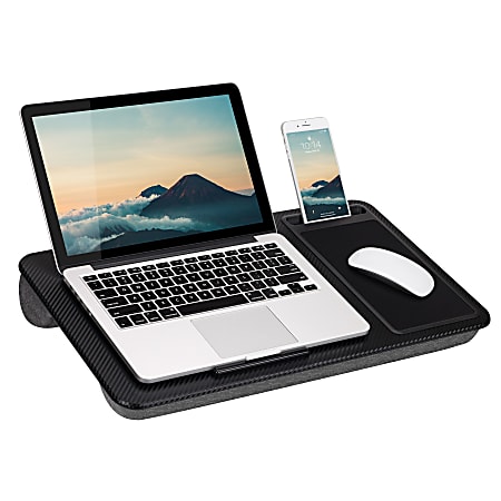 LapGear® Home Office Lap Desk, 21" x 12", Black Carbon