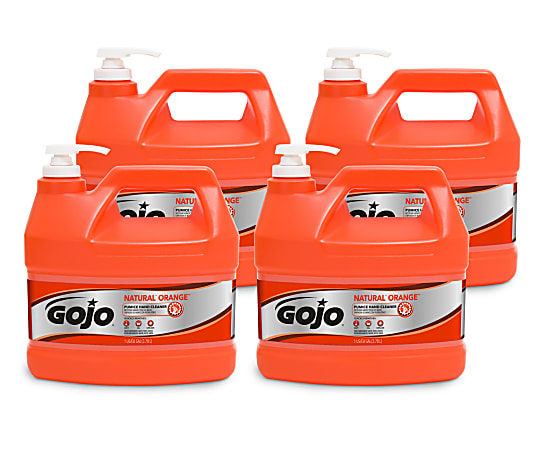 GOJO Natural Orange Pumice Heavy Duty Lotion Hand Soap Cleaner Citrus Scent  128 Oz Bottle - Office Depot