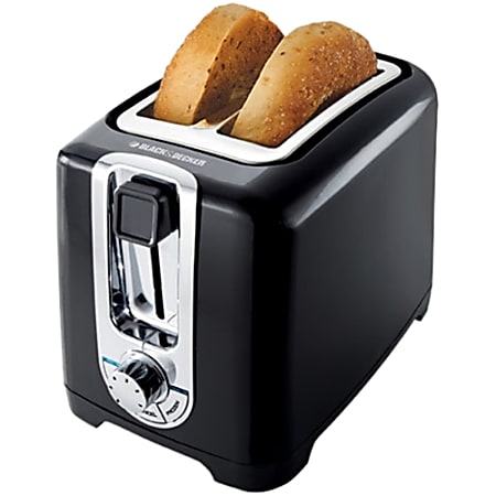 Black Decker 2 Slice Toaster Toast Bagel Frozen Defrost Waffle Silver -  Office Depot