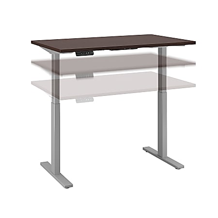 Bush Business Furniture Move 60 Series 48"W x 24"D Height Adjustable Standing Desk, Mocha Cherry Satin/Cool Gray Metallic, Standard Delivery