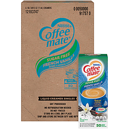 Nestlé® Coffee-mate® Liquid Creamer, French Vanilla Flavor, 50 Oz Single Serve x 200