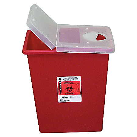Unimed Kendall Sharps Container With Hinged Lid, 8 Gallons