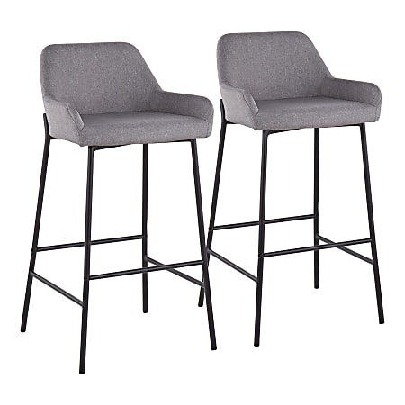 LumiSource Daniella Counter Stools, Black/Gray, Set Of 2 Stools