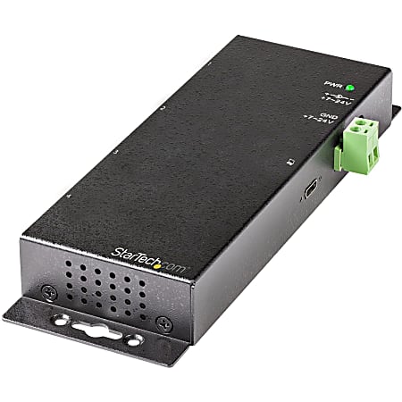 StarTech.com 4 Port USB C Hub 10Gbps, Metal Industrial USB-C Hub, 2x USB-C & 2x USB-A, ESD Surge Protection, USB-C or USB-A Host, Self-Powered, Mountable USB 3.1 Gen 2 Type-C Hub - Commercial/Rugged USB Hu