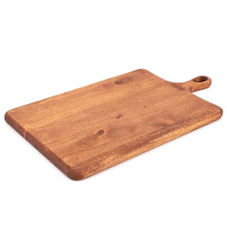Martha Stewart Everyday Westhaven Acacia Wood Paddle Serving Board, 13/16”H x 10-5/16”W x 18”D, Dark Brown