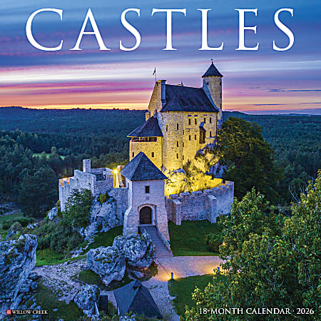2026 Willow Creek Press Art & Design Monthly Wall Calendar, 12" x 12", Castles, January To December, 50569