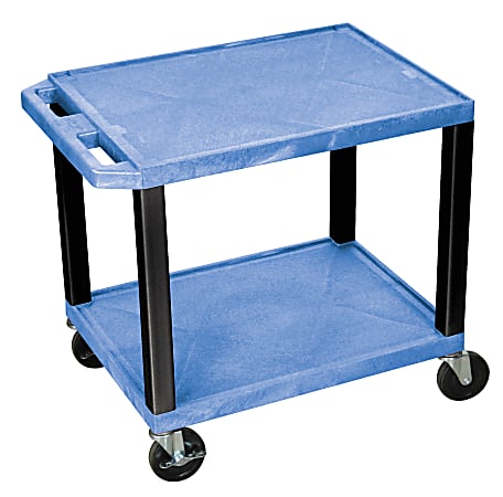 H. Wilson 26" Plastic Utility Cart, 26"H x 24"W x 18"D, Blue/Black