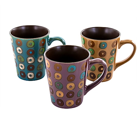 Mr. Coffee Coupa Café 3-Piece Mug Set, 13 Oz, Assorted