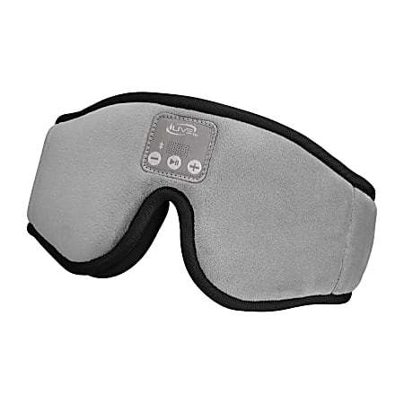 iLive Lights Out Bluetooth® Sleep Mask Headphones With Speakerphone, 4-1/8”H x 1”W x 17-1/8”D, Gray
