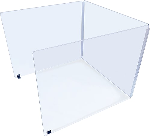 Ghent Desktop Protection Screen, 3-Sided, 24"H x 24"W x 16"D, Clear