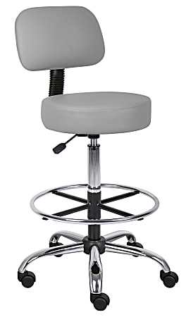 Boss Office Products Medical Drafting Stool, With Backrest,