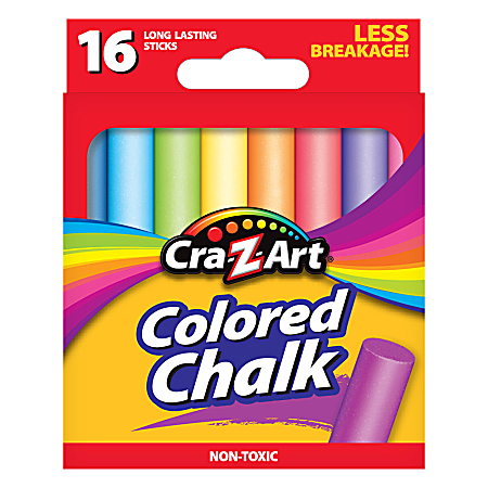 Colouring Pack of 6 White Chalks Ideal for Birthdays School Fillers 