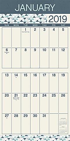 DateWorks 16 Month Monthly Decorative Wall Calendar 12 x 12 Large Print ...