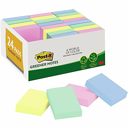 Post-it® Greener Notes Value Pack - Beachside Cafe Color Collection - 1 1/2" Flag/Notex 2" Flag/Note - 65324RPVAD