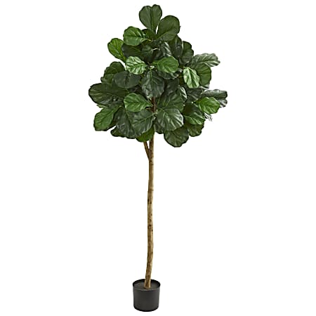 Nearly Natural Fiddle Leaf Fig 6' Artificial Tree With Pot, Green/Black