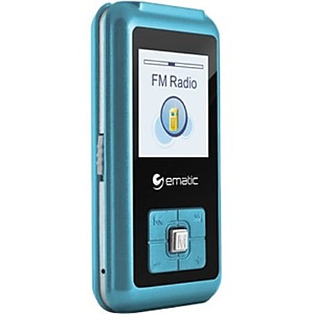 Ematic EM208VID 8 GB Blue Flash Portable Media Player - Photo Viewer, Video Player, Audio Player, FM Tuner, Voice Recorder, e-Book, FM Recorder - 1.5" - USB - Headphone