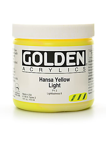 Golden Heavy Body Acrylic Paint, 16 Oz, Hansa Yellow Light