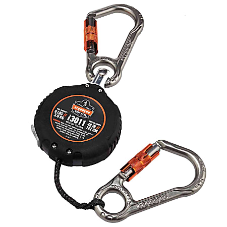 Ergodyne Squids 3011 Retractable Tool Lanyard With Carabiner Mount 48 Black  - Office Depot